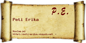 Peti Erika névjegykártya